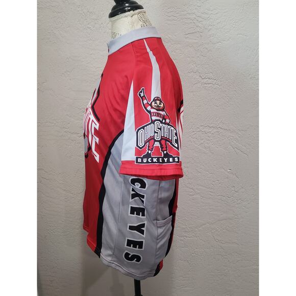 Adrenaline Promo Ohio State Buckeyes College Front 3/4 Zip Cycling Jersey Shirt - Picture 2 of 14